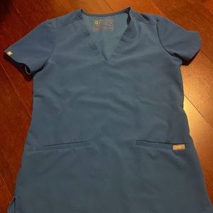 Figs royal blue scrub top